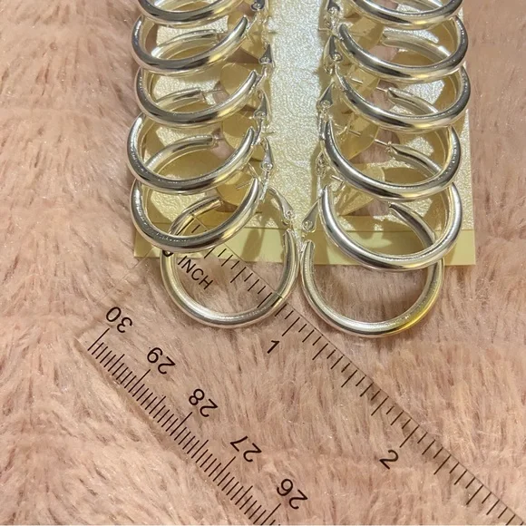 Small Silvertone Hoops 6-Pack - Picture 3 of 3